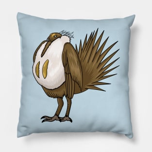 Great sage grouse bird cartoon illustration. Pillow