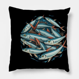 anchovies sea style good for diver Pillow