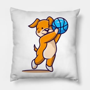 Dogs and basketball Pillow