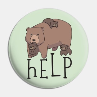 Funny Mom Bear Bearing Three Baby Bears Pin