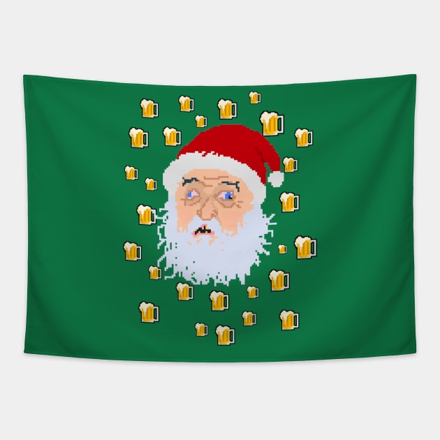 Santa Drunk Again Tapestry by TommySniderArt