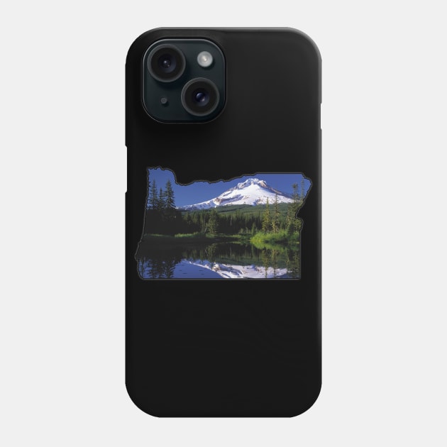 Oregon State Outline (Mount Hood) Phone Case by gorff