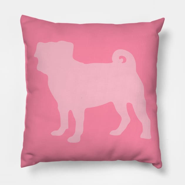 Pastel Pink Pug Pillow by XOOXOO