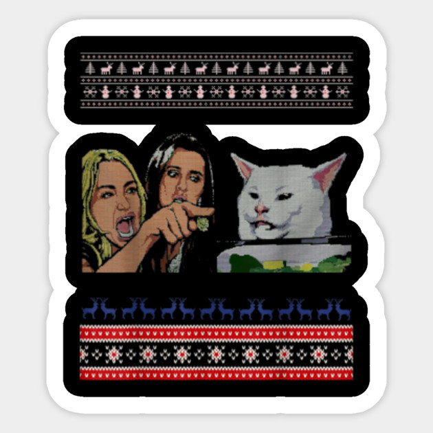 Angry Women Yelling At Confused Cat At Dinner Table Couple T Shirt