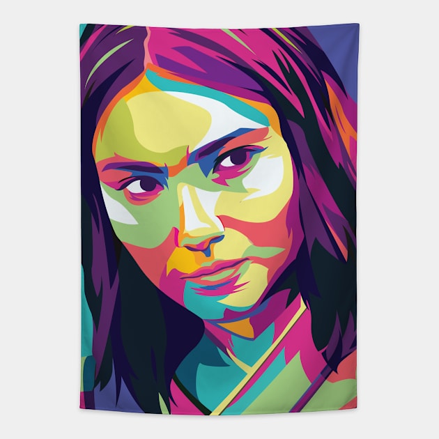 Maria Zhang Suki In Pop Art Tapestry by Hanafi