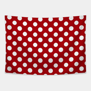 Red Nautical White Polka dots Tapestry