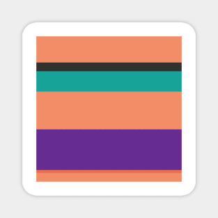 A gorgeous incorporation of Orange Pink, Big Foot Feet, Purple, Persian Green and Dark Charcoal stripes. Magnet