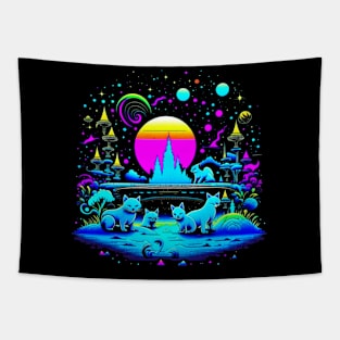 Cats And Kittens Planet Tapestry