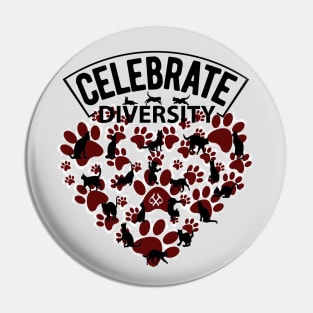 Celebrate Diversity Cat Pin