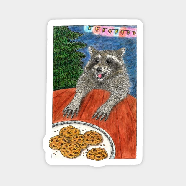 Racoon & cookies Magnet by Bioshart