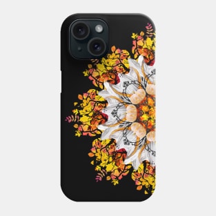 orange halloween mandala Phone Case