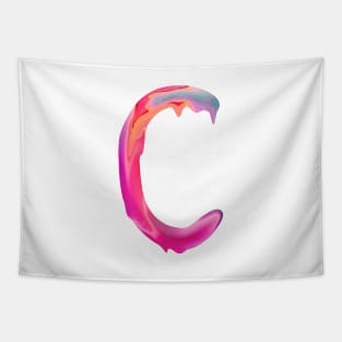 Letter C In Vibrant Watercolor Tapestry