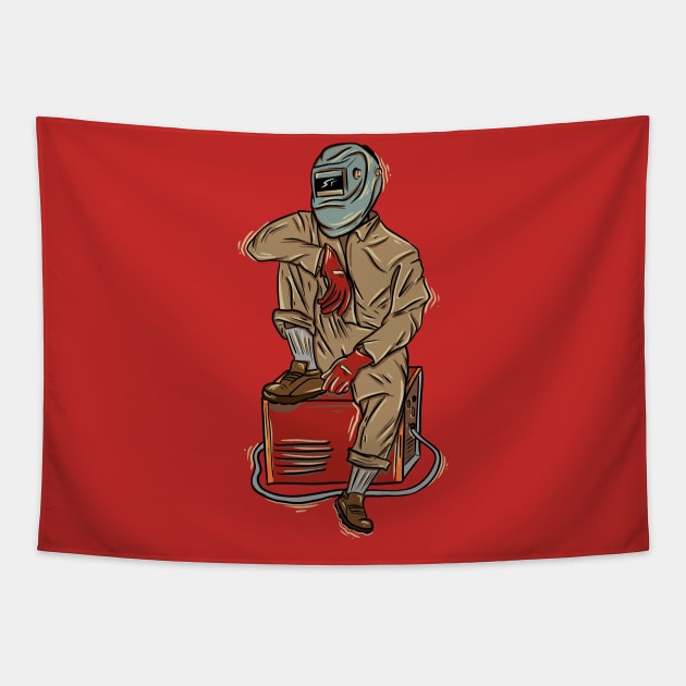 Welder Slow Tapestry by damnoverload