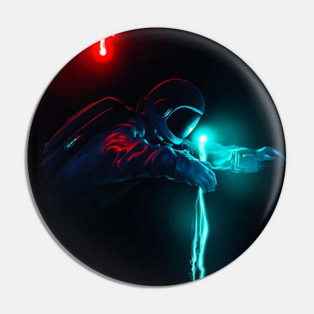 Greetings - Sci fi Digital Painting design Pin by JoshWhiteArt