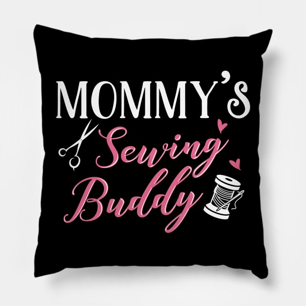 Sewing Mom and Baby Matching T-shirts Gift Pillow by KsuAnn