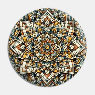 Abstract Geometric Color Mandala 5 Pin