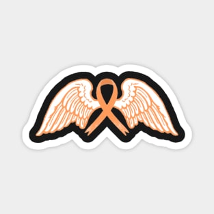 Orange Awareness Ribbon with Angel Wings 2 Magnet