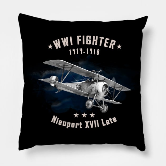 Nieuport Late WWI Fighter aircraft Pillow by Jose Luiz Filho