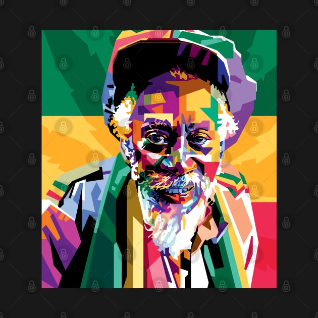 Bunny Wailer Portrait Pop Art by RJWLTG