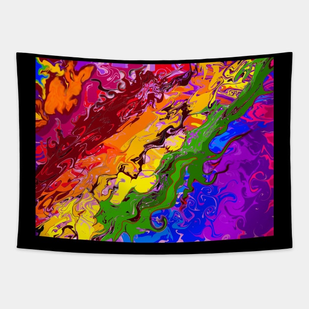 Art abstract in rainbow Tapestry by Orchid's Art