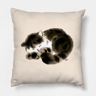 Fluffy sleeping cat Pillow