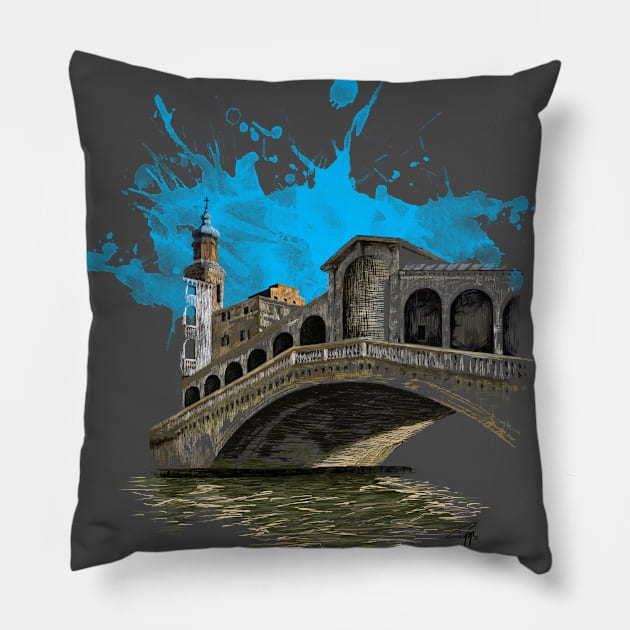 Rialto Brige, Venice Pillow by PocketRoom