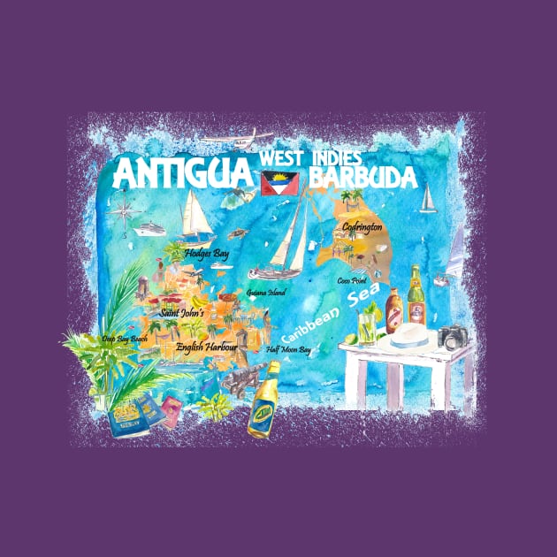 Antigua_Illustrated_Travel_Map_With_RoadsM by artshop77