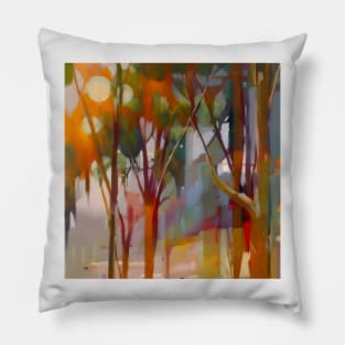 Light through the Trees Abstract Pillow