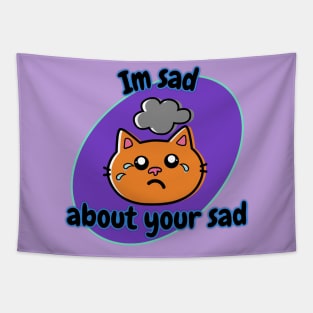 I'm Sad About Your Sad Purple Oval Tapestry