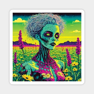 Zombie Woman in a Field Magnet