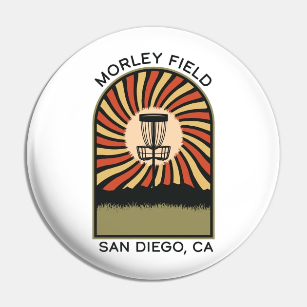 Morley Field San Diego, CA | Disc Golf Vintage Retro Arch Mountains Pin by KlehmInTime