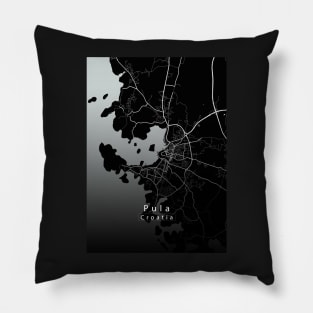 Pula Croatia City Map dark Pillow