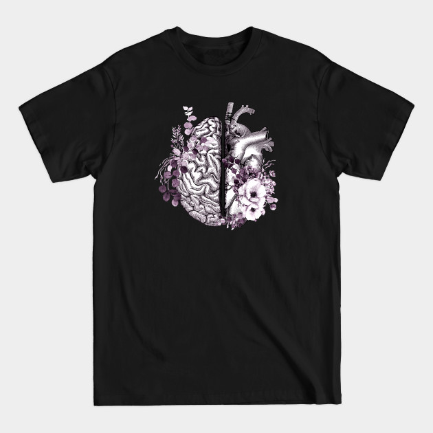 Disover half brain heart balance purple color - Mental Health - T-Shirt