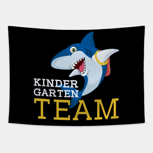 Shark Kindergarten Team Back To School Teacher Student Tapestry by kateeleone97023