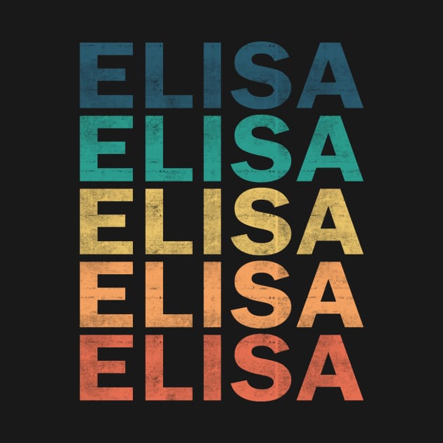 Elisa Name T Shirt - Elisa Vintage Retro Name Gift Item Tee by henrietacharthadfield