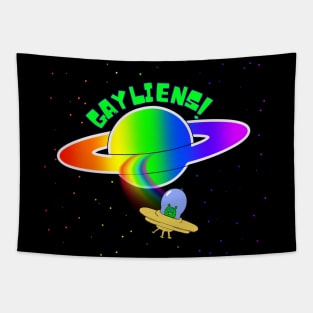 Gayliens Gay Aliens Planet Funny Pride Tapestry