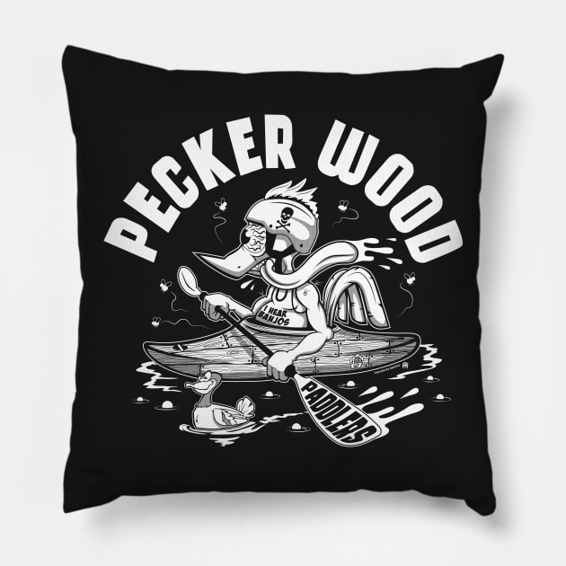 Pecker Wood Paddlers Pillow by OutdoorMayhem