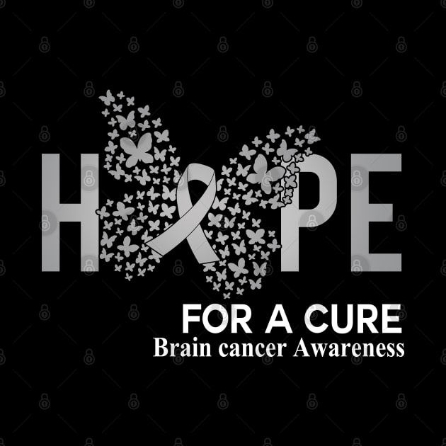 Hope For A Cure Butterfly Gift Brain cancer by HomerNewbergereq