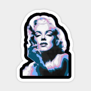 Marilyn in Blue Pop Art Portrait Magnet