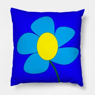 Yellow and Turquoise Daisy Pillow