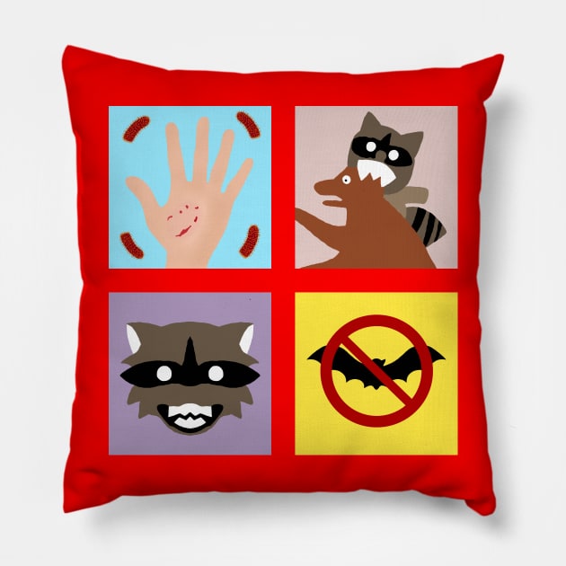 Rabies Quilt Pillow by childofthecorn