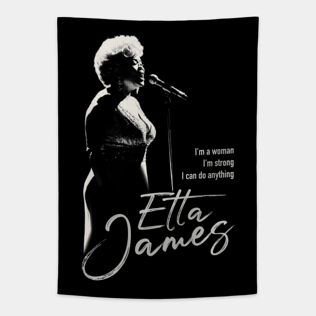 Etta James silhouette Tapestry by BAJAJU