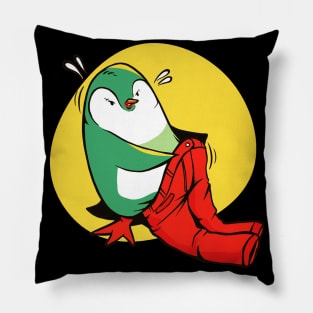 Funny Cute Penguin Wearing Pant !! Artwork Pillow