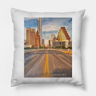 Congress Bridge to Downtown Austin Pillow