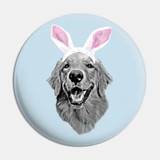 Golden Retriever Bunny Pin