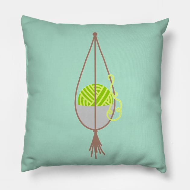 Hanging yarn ball plant Pillow by HELLOhappy