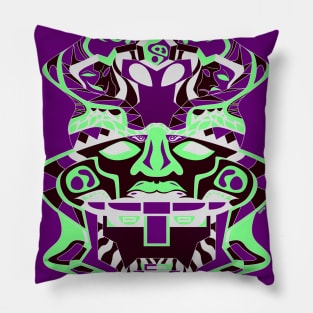 luminescence olmec alien head ecopop Pillow