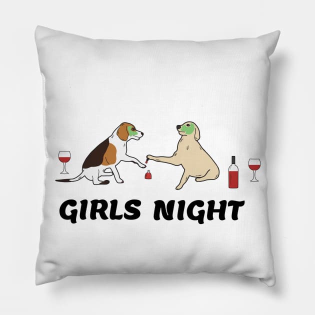 Girls night Pillow by Jasmwills