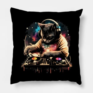 Cat DJ - Space Galaxy - DJ Cat - Deadmau5 - Deadmouse Pillow