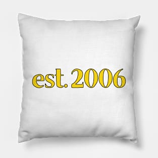 Est. 2006 Cartoonish Retro Birthday Pillow